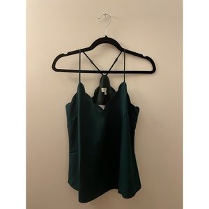 NWT J. CREW Green Scalloped Cami Top (Sz 4)